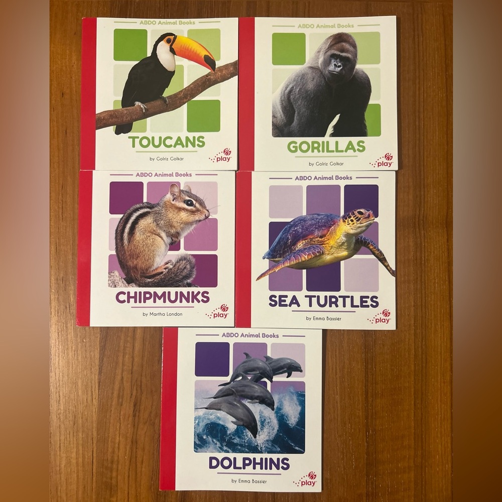 2025 Chick-fil-A kids Meal ABDO Animal Books Lot 5 TOUCANS/Gorillas/Chipmunks++